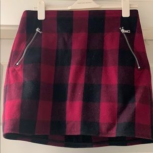 Gap red and black Buffalo plaid mini skirt